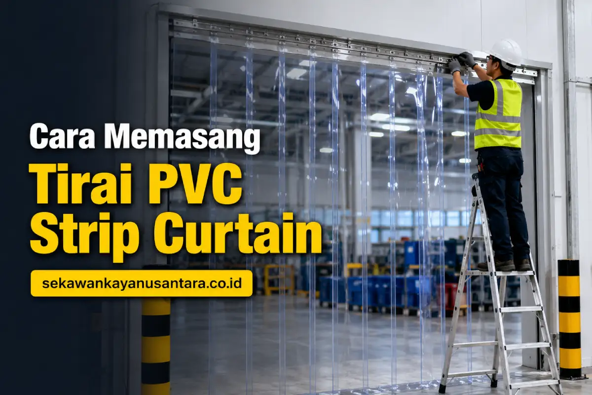Cara memasang tirai PVC strip curtain pada pintu gudang dan pabrik