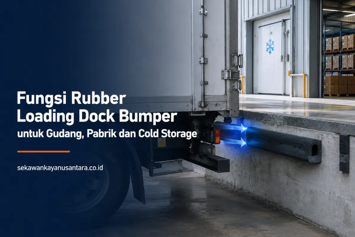 Fungsi rubber loading dock untuk melindungi gudang, pabrik, dan cold storage dari benturan truk