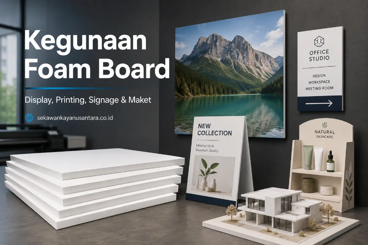 Kegunaan foam board untuk display, printing, signage dan maket