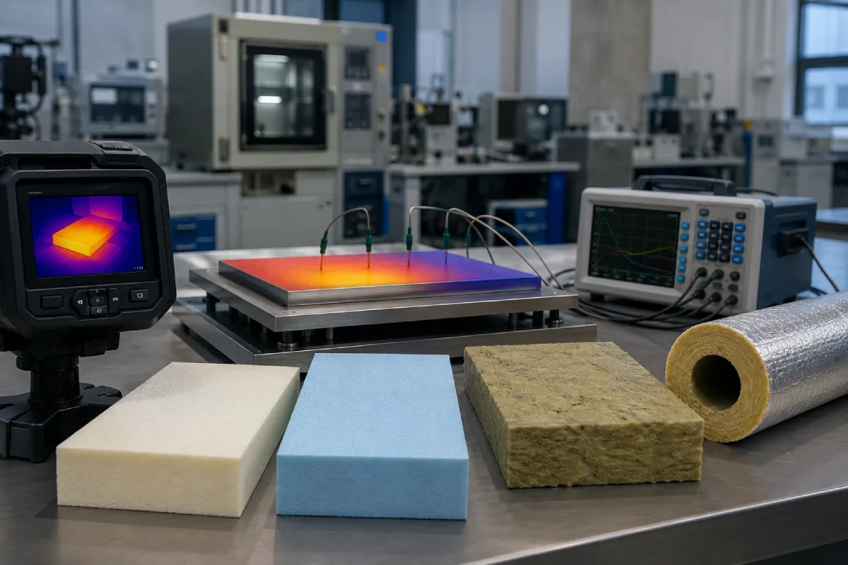 Pengujian thermal conductivity pada material insulasi polyurethane, XPS, rockwool, dan insulasi pipa