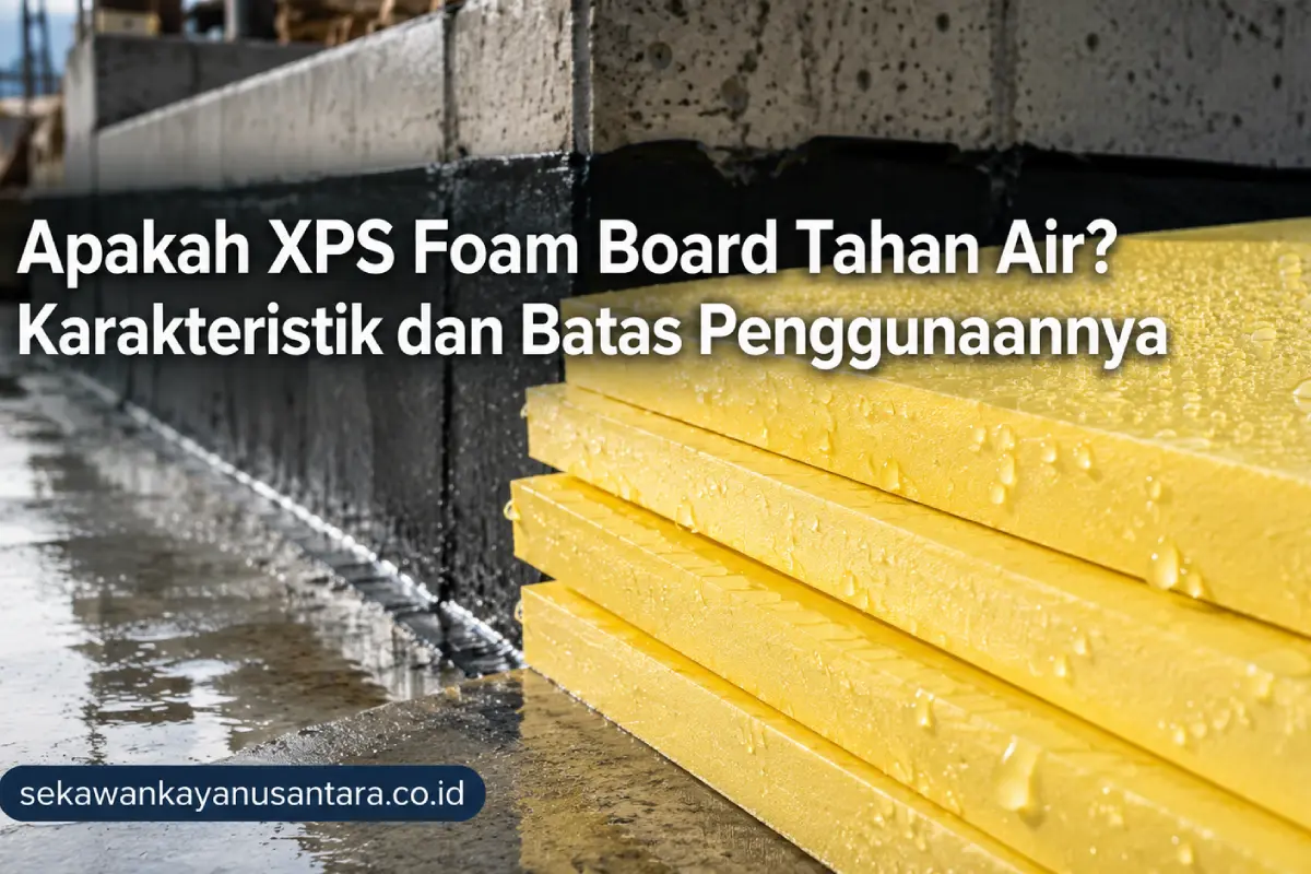 XPS Foam Board tahan air dengan permukaan basah di area konstruksi